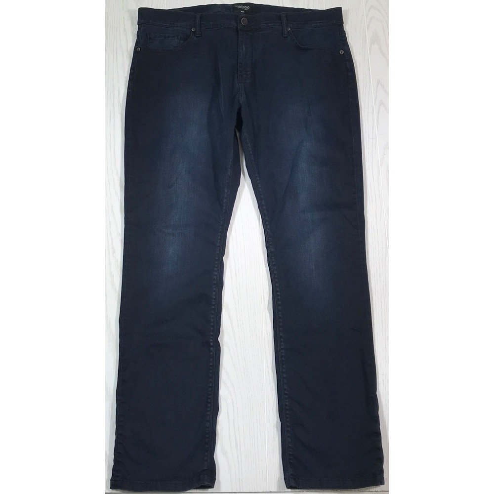 Maceoo Jeans Mens 40x34 Dark Blue Stretch Soft Slim Preppy Designer Mid Rise